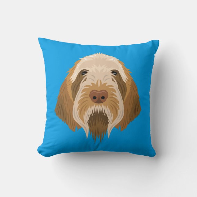 Blue Spinone Italiano Throw Pillow (Front)