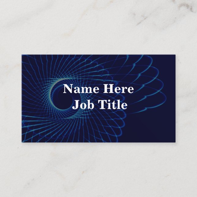 Blue Spiral Background Customizable  Business Card (Front)