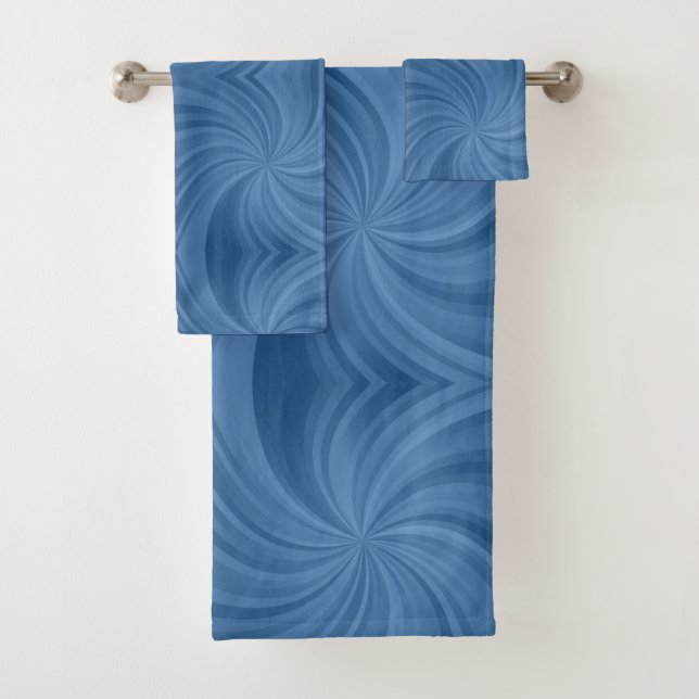 blue spiral bath towel set (Insitu)