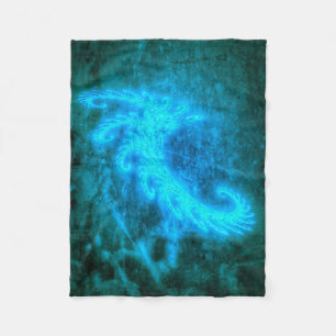 Blue Spiral Fractal Fleece Blanket