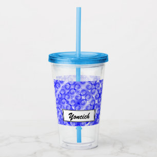 Blue Spiral Illusion by Kenneth Yoncich Acrylic Tumbler