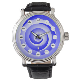 Blue Spiral Illusion(Mayan Face)by Kenneth Yoncich Watch