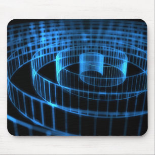 Blue Spiral Mouse Pad
