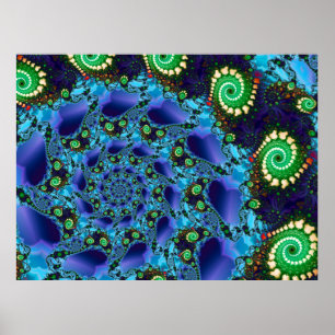 Blue Spiral Poster