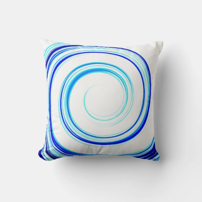 Blue Spiral Throw Pillow (Front)