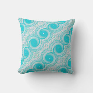 blue spiral throw pillow