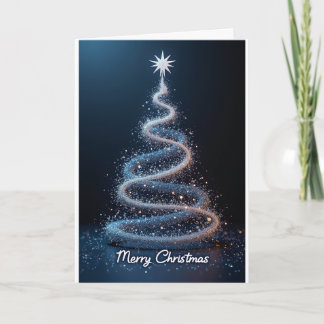 Blue Spiral Tree – Christmas Card