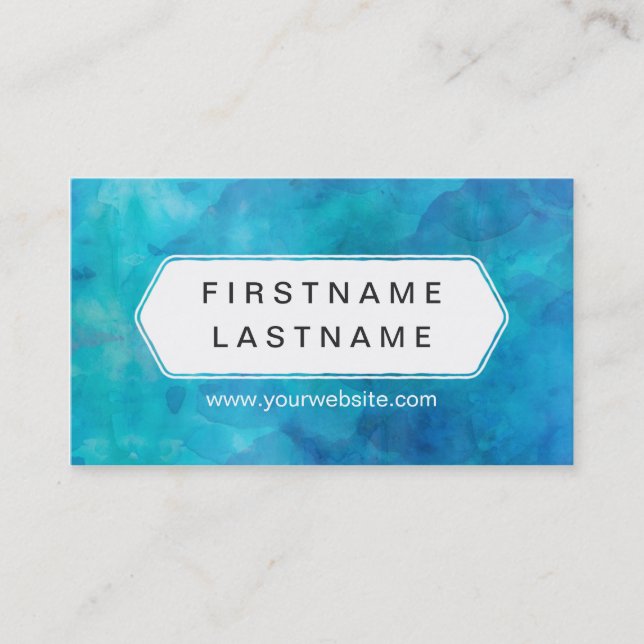 Blue Splash - Modern Water Colour Business Card (Front)