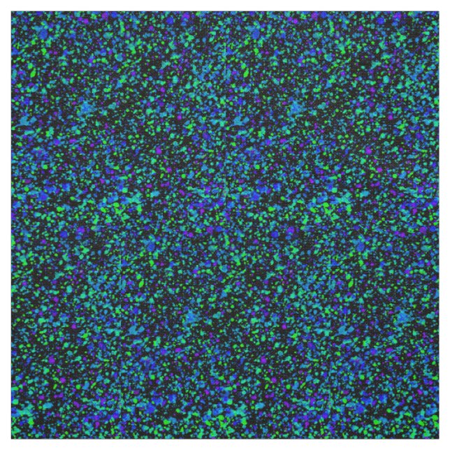 Blue Splatter - Ivory Linen Fabric (Swatch)