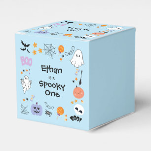 Blue Spooky One Cute Ghost Halloween 1st Birthday Favor Box