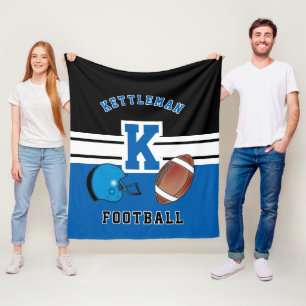 Blue Sport Letter - Football Fleece Blanket