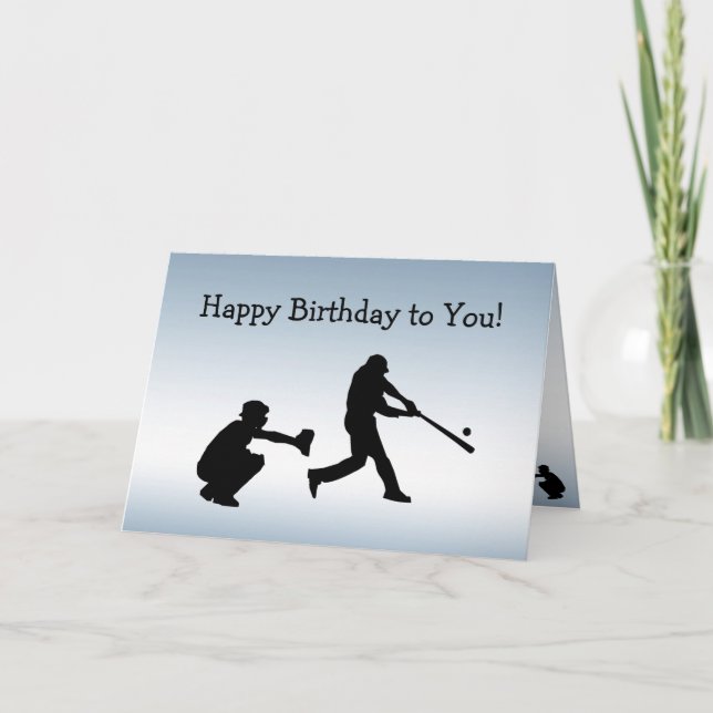 Blue Sports Baseball Play Ball Carte Anniversaire (Devant)