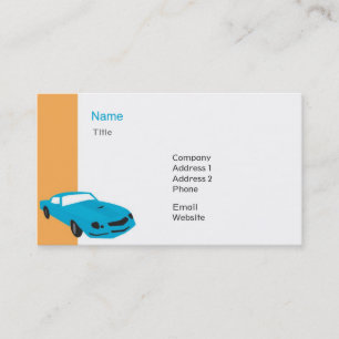 Blue Sports Car - Business Card