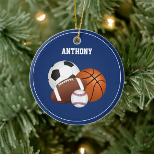 Blue Sports Custom Ornament