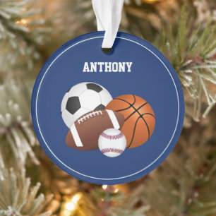 Blue Sports Custom Ornament