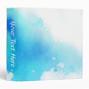 Blue spot, watercolor abstract hand painted binder