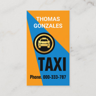 Blue Spotlight On Taxi Service Business Card
