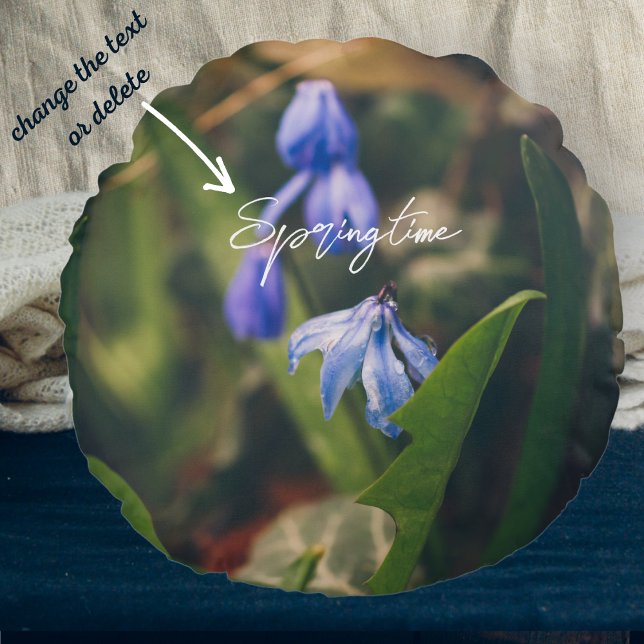 Blue Spring Flower Round Pillow (Creator Uploaded)