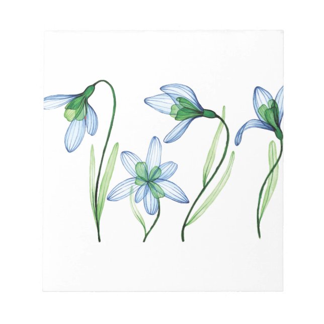 Blue spring flowers notepad (Front)