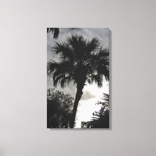 Blue Spring Silhouette Wrapped Canvas