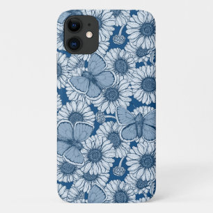 Blue spring, wild flowers, daisies iPhone 11 case