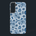 Blue spring, wild flowers, daisies samsung galaxy case<br><div class="desc">Hand drawn daisy flowers and common blue butterflies,  vector seamless pattern</div>