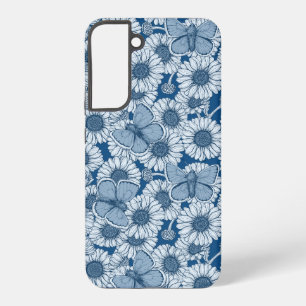 Blue spring, wild flowers, daisies samsung galaxy case