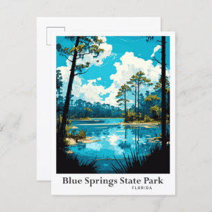 Blue Springs State Park Florida Illustration Postcard