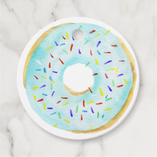 Blue Sprinkle Doughnut Baby Shower Thank You Favour Tags