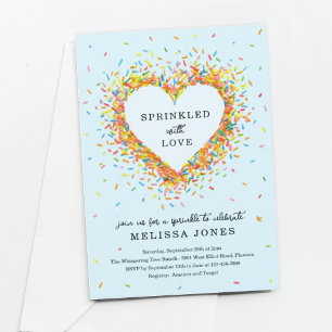 Blue Sprinkled with Love Invitation