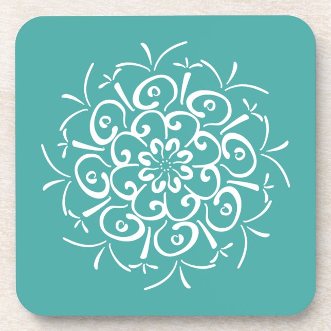 Blue Spruce Mandala Coaster (Front)