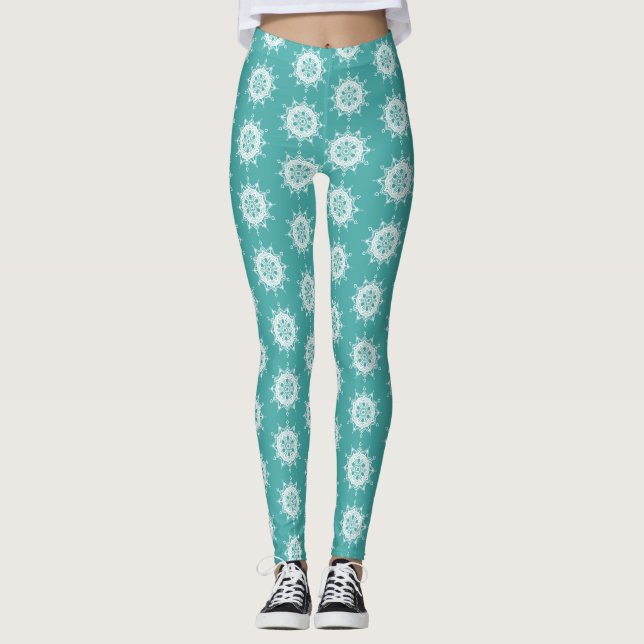 Blue Spruce Mandala Leggings (Front)