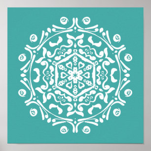 Blue Spruce Mandala Poster