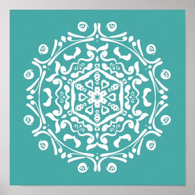 Blue Spruce Mandala Poster (Front)