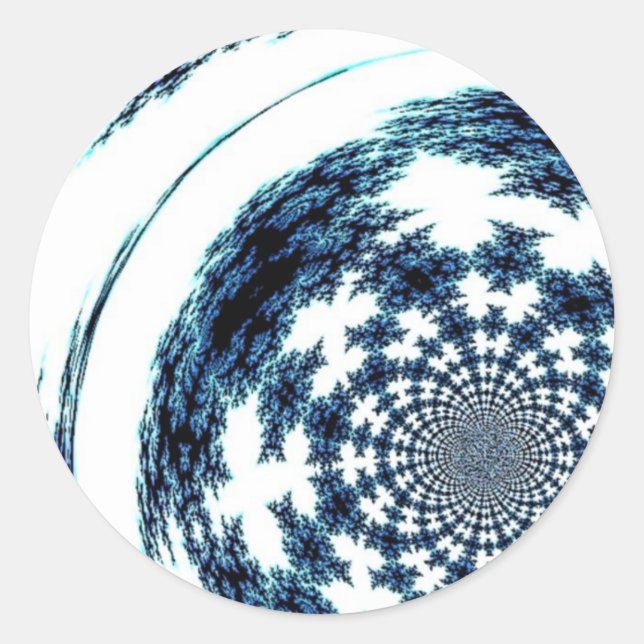 Blue Spun Thread Classic Round Sticker (Front)