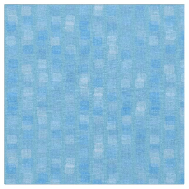 Blue Square Abstract Fabric (Close Up)