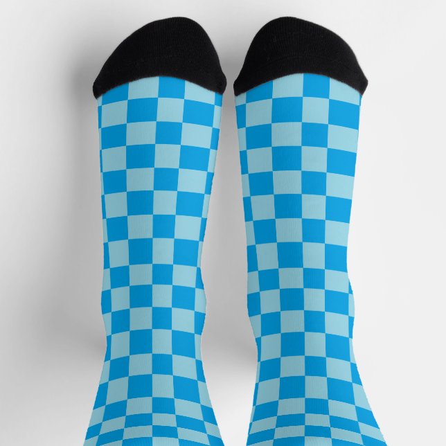 Blue square blocks geometric socks (Top)