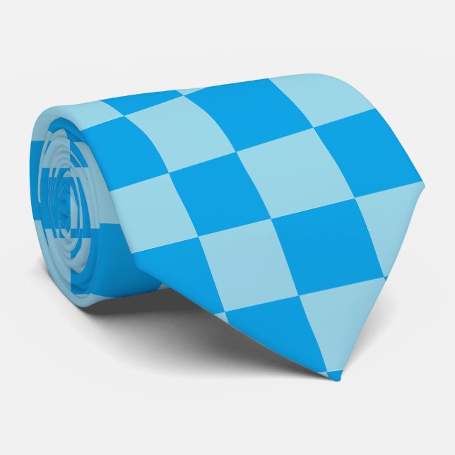 Blue square blocks geometric tie (Rolled)