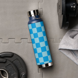 Blue square blocks geometric water bottle