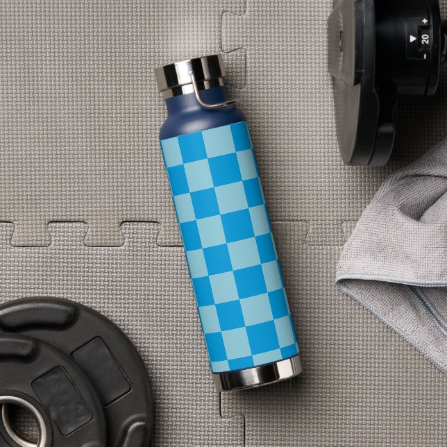 Blue square blocks geometric water bottle (Gym)