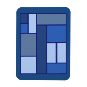 Blue Square Geometric - Emotion Form and Colour Magnet