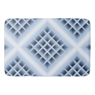 Blue square holes pattern bath mat