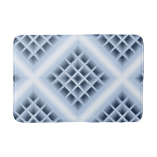 Blue square holes pattern bath mat