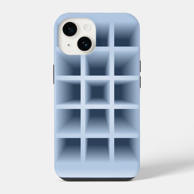 Blue square holes pattern iPhone case (Back)