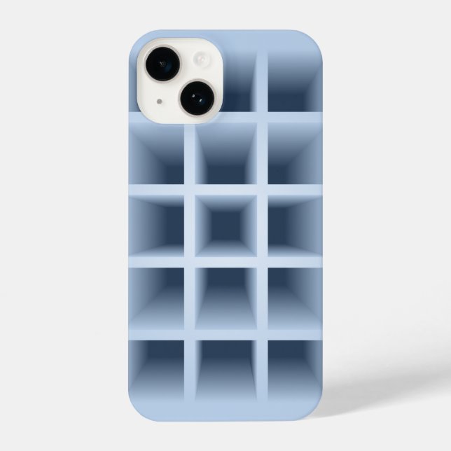 Blue square holes pattern iPhone case (Back)