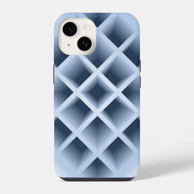 Blue square holes pattern iPhone case (Back)