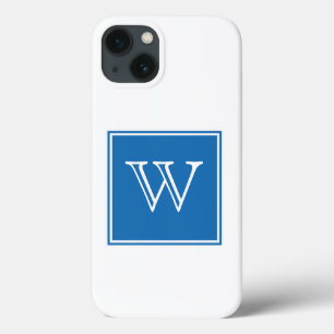 Blue Square Monogram iPhone 13 Case