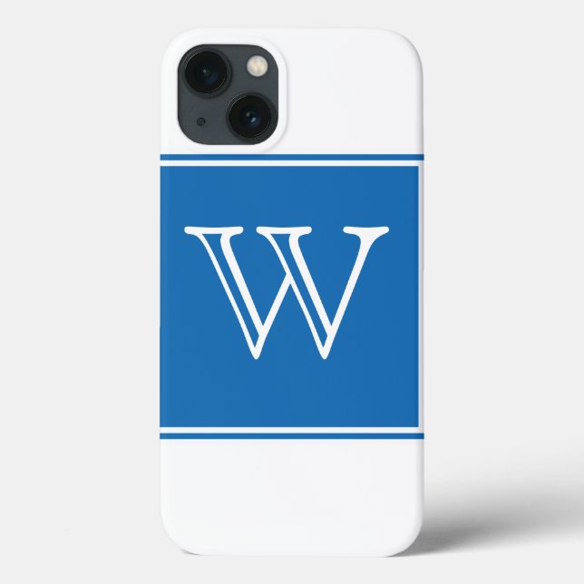 Blue Square Monogram Case-Mate iPhone Case (Back)