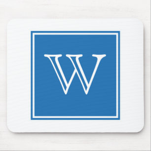 Blue Square Monogram Mousepad