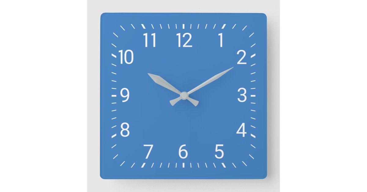 Blue Square Wall Clock Zazzle